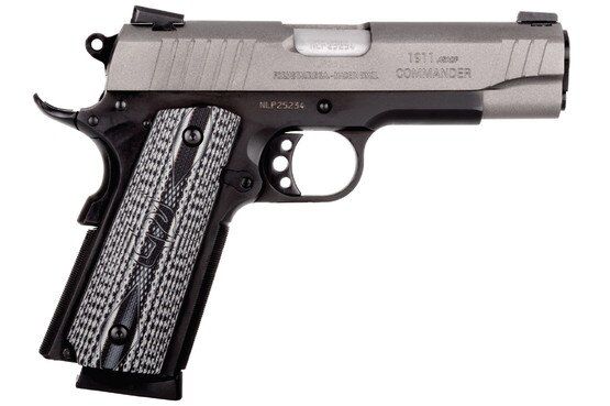 Taurus USA 1911 Commander 45 ACP Handgun in Gray has custom VZ grips